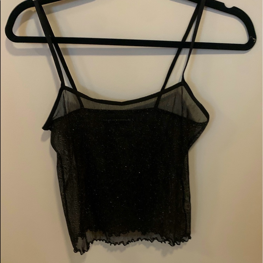 Vintage Brandy Melville Sheer Cropped Lettuce Tank
